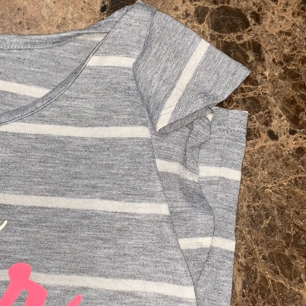 Justice Short Sleeve Top Size 10 Heather Gray‎ Pink